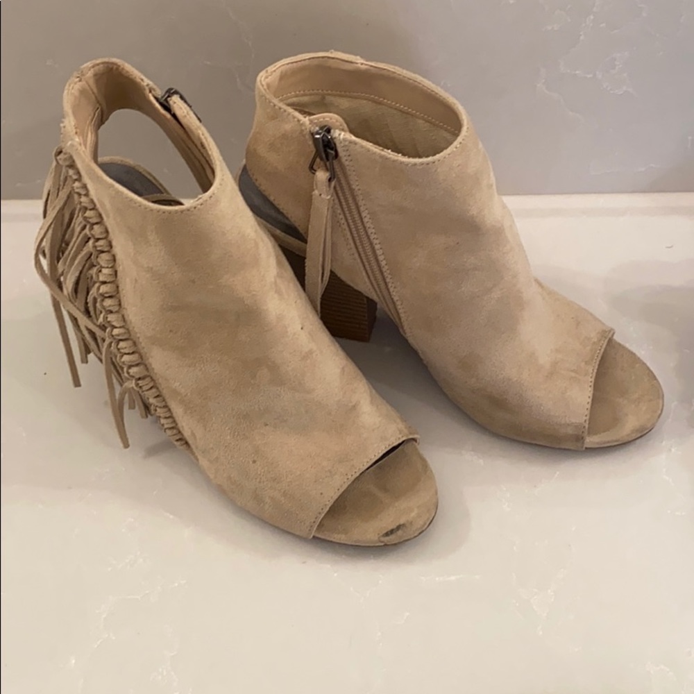 Fringed Open Toe Bootie - image 1